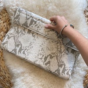 Faux Python Envelope Clutch